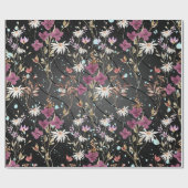 Retro Boho Elegante Wildbloemen Cadeaupapier (Vlak)