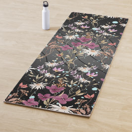 Retro Boho Elegante Wildbloemen Yogamat