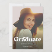 Retro Boho Faire-part de graduation photo (Devant)
