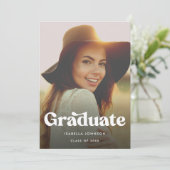 Retro Boho Faire-part de graduation photo (Debout devant)