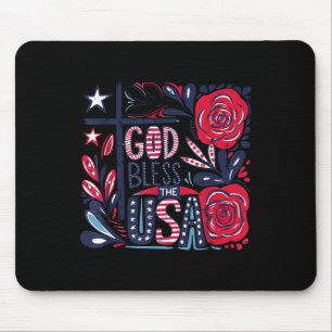 Retro Boho Floral God zegene de Verenigde Staten C Muismat
