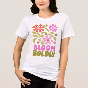 Retro Boho Floral Inspirerend Affirmatie Quote Tri-Blend Shirt