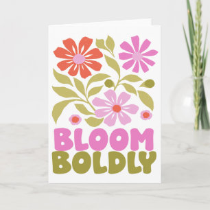 Retro Boho Floral Inspirerend Quote Blank Inside Kaart