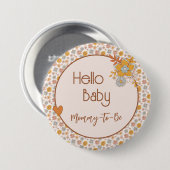 Retro Boho Floral Mama om Baby shower Button te zi (Voorkant /achterkant)