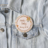Retro Boho Floral Mama om Baby shower Button te zi (In situ)