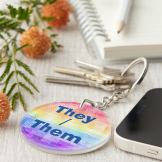Retro Boho Funky Quirk Xenogender Gestreepte Pride Sleutelhanger