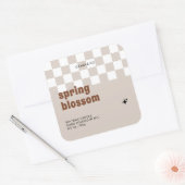 Retro Boho Geruite Soja Kaars Jar Label (Envelop)