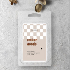 Retro Boho Geruite Soja Wax Melt Label Wijn Etiket