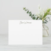 Retro Boho Green Botanical Groovy Personalized Bedankkaart (Staand voorkant)