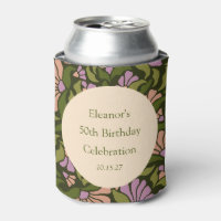 Retro Boho Groen Schattige Bloemen Aangepast 50ste
