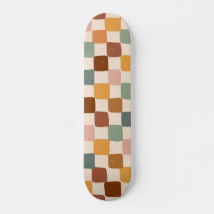 Retro Boho Groovy Gecontroleerd Colorful Bohemian Skateboard