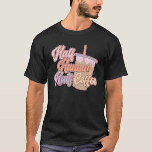 Retro Boho Half Human Half-Coffee koffie T-shirt