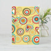 Retro Boho Harten en Cirkels 70s Groovy Patroon Kaart (Staand voorkant)