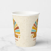 Retro Boho Hier komt het Son Baby shower Papieren Bekers (Rechts)