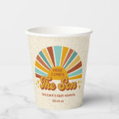 Retro Boho Hier komt het Son Baby shower Papieren Bekers (Voorkant)