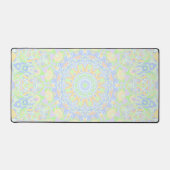 Retro Boho Hippie  Trippy Pastel Mandala Bureaumat (Voorkant)