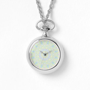 Retro Boho Hippie  Trippy Pastel Mandala Horloge