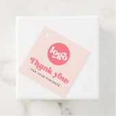 Retro boho logo QR blush roze dank je hang labels (In situ)