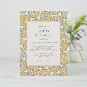 Retro Boho Mandala Bloemrijke Pastel Baby Borrel Kaart