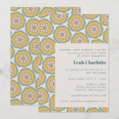 Retro Boho Mandala Floral Pastel Bat Mitzvah Kaart (Voorkant / Achterkant)