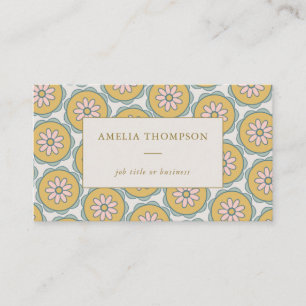 Retro Boho Mandala Floral Stylish Personalized Visitekaartje
