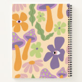 Retro Boho Paddenstoel Patroon Notitieboek (Achterkant)