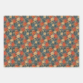 Retro boho pattern of poinsettia for Christmas  Inpakpapier Vel (Voorkant)