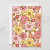 Retro Boho Pink Yellow Floral Groovy Bat Mitzvah Kaart (Achterkant)