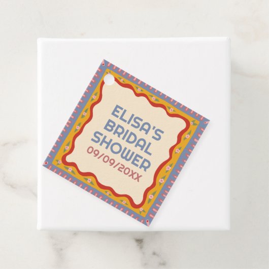 Retro Boho Plezier Handgemaakte Aangepaste Bruidsd Bedankjes Labels (In situ)