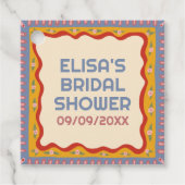 Retro Boho Plezier Handgemaakte Aangepaste Bruidsd Bedankjes Labels (Voorkant)