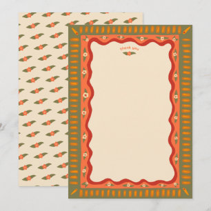 Retro Boho Plezier Handgemaakte BRUIDSSCHUDDEMAAL Bedankkaart