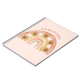 Retro Boho Rainbow Name Spiral Photo Carnet (Côté gauche)