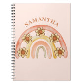 Retro Boho Rainbow Name Spiral Photo Carnet (Devant)