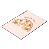 Retro Boho Rainbow Name Spiral Photo Carnet (Côté gauche)
