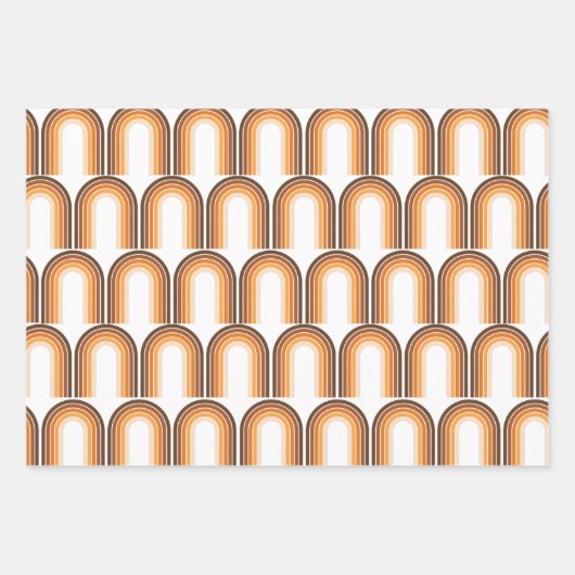 Retro Boho Rainbow Pattern 60s 70s 70s Inpakpapier Vel (Voorkant 3)