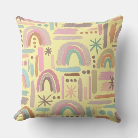 Retro Boho Regenboog Kussensloop Kussen (Voorkant)
