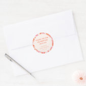 Retro Boho Roze Bloemen Custom Baby shower Bedankt Ronde Sticker (Envelop)