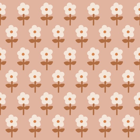 Retro Boho Runner Brown Green Floral Vibes Lange Tafelloper