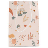 Retro Boho Rust Brown Medium Cadeauzakje (Voorkant)