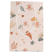 Retro Boho Rust Brown Medium Cadeauzakje (Achterkant)