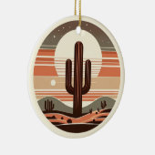 Retro Boho Saguaro Cactus Woestijn Zonsondergang O Keramisch Ornament (Rechts)