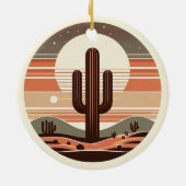 Retro Boho Saguaro Cactus Woestijn Zonsondergang O Keramisch Ornament (Achterkant)