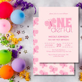 Retro Boho Schattige Vlinder Kinder 1e Verjaardag Kaart