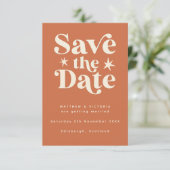 Retro Boho Simple Save the Date Card (Staand voorkant)