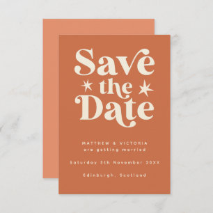 Retro Boho Simple Save the Date Card