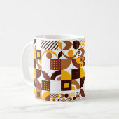 Retro Boho stijl Modern kleurrijk geometrisch patr Koffiemok (Voorkant links)
