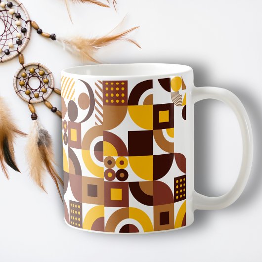 Retro Boho stijl Modern kleurrijk geometrisch patr Koffiemok