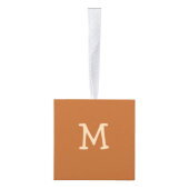 Retro Boho Stippen Neutraal Monogram Kubus Ornament (Rechts)