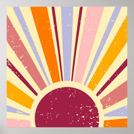 Retro boho sun poster (Voorkant)
