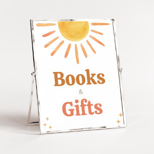 Retro Boho Sunshine Baby shower Boeken en geschenk Poster
